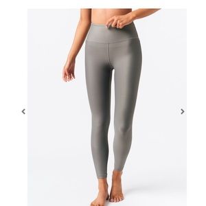 Zyia Gray Metaliic leggings.
